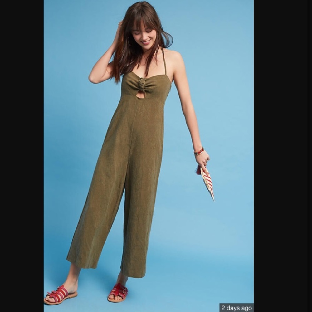 Anthropologie Elevenses halter jumpsuit